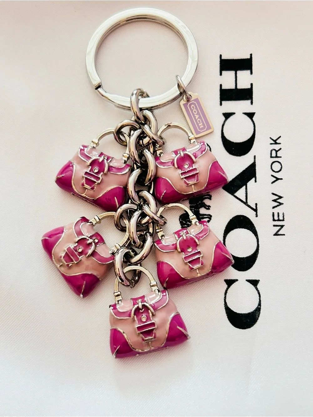 NWOT RARE Coach 3-D Y2K Pinkish Purple SoHo Keychain/ Bag Charm